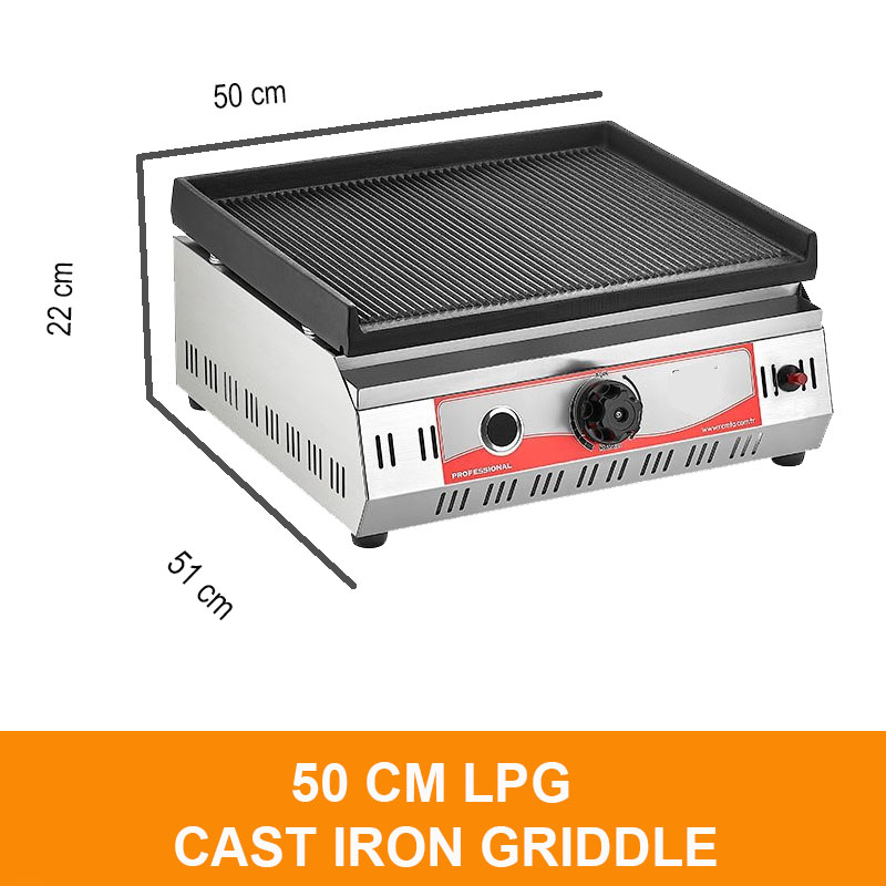 50 cm cast iron commercial gas griddle